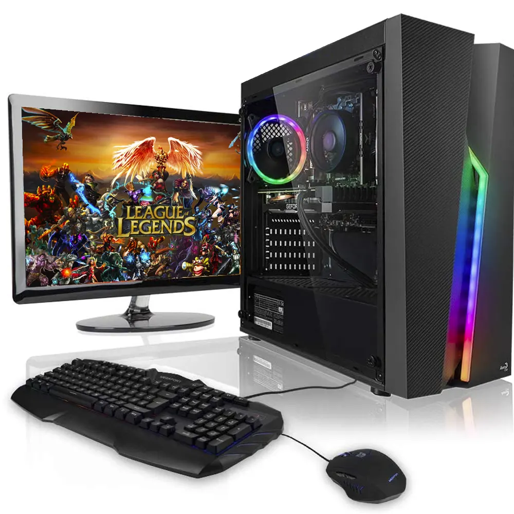 Un ordenador de Gaming con luces LED de colores